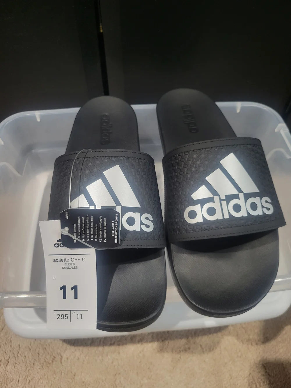 adidas Adilette CF Plus Black/Silver Metallic Slides